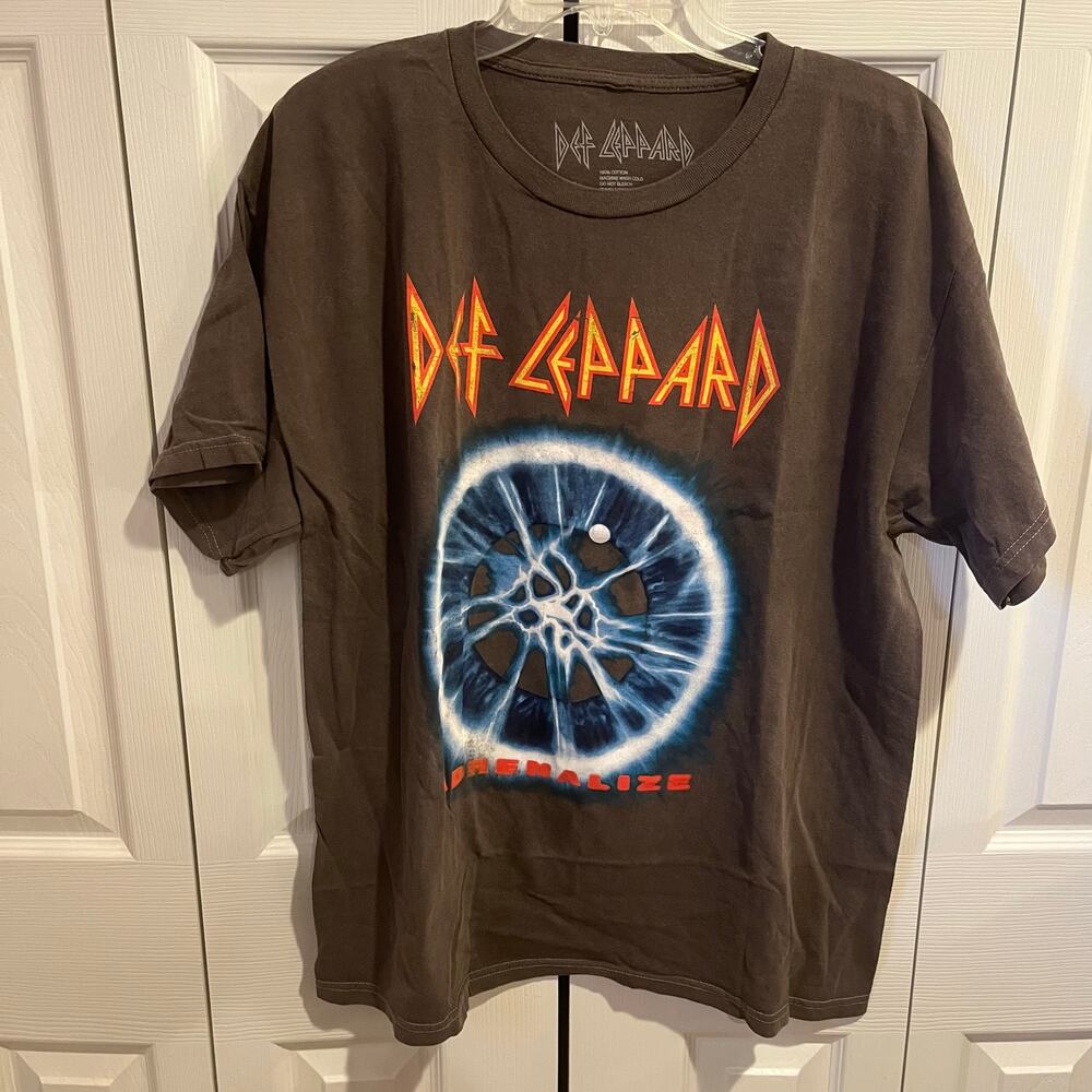 Def Leppard Adrenalize Band Tee Gray Large NWOT